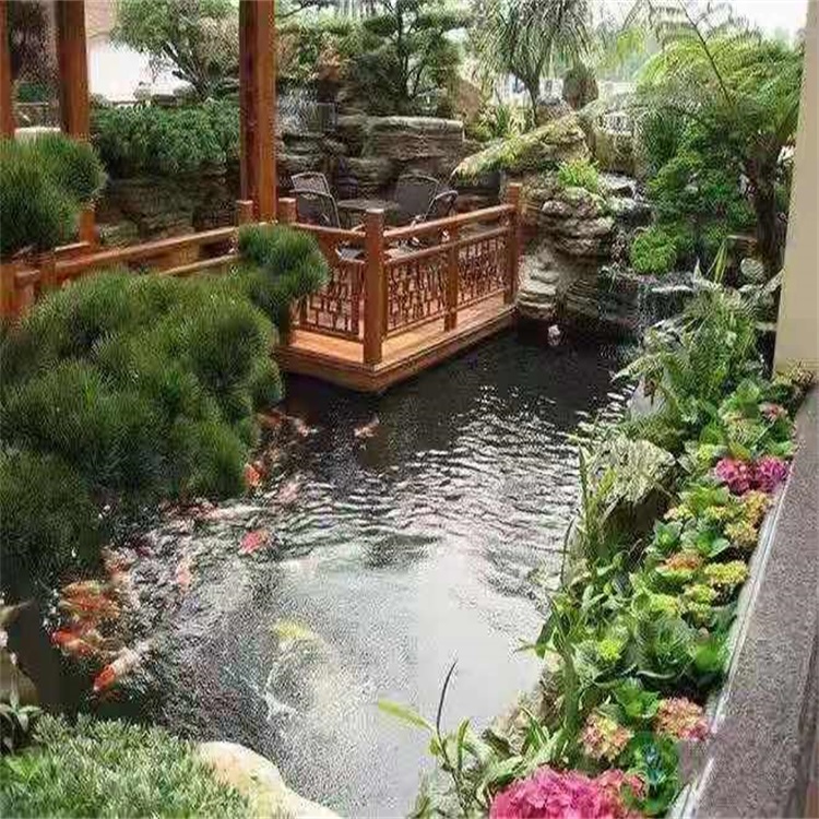 麻章院子小鱼池假山设计